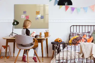 Beschrijfbaar glazen magneetbord beige