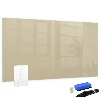 Beschrijfbaar glazen magneetbord beige
