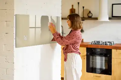 Beschrijfbaar glazen magneetbord beige