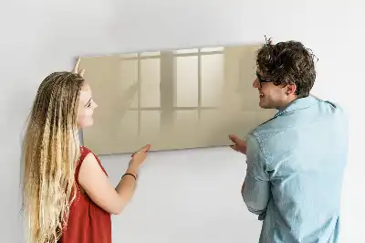 Beschrijfbaar glazen magneetbord beige
