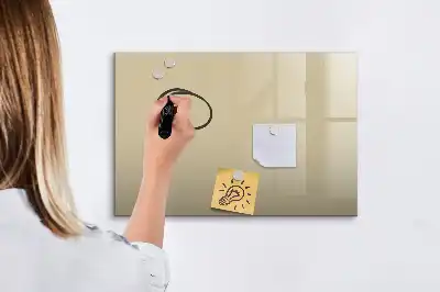 Beschrijfbaar glazen magneetbord beige