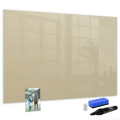 Beschrijfbaar glazen magneetbord beige