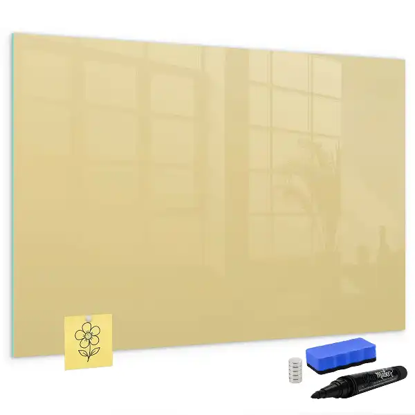Magnetisch glazen schrijfbord voor notities en foto's crème