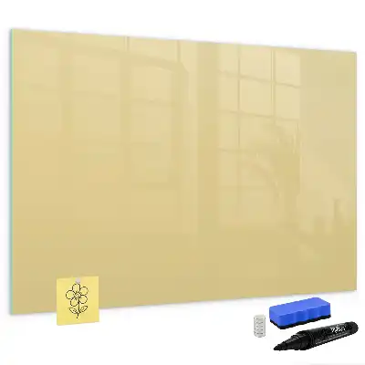 Magnetisch glazen schrijfbord voor notities en foto's crème