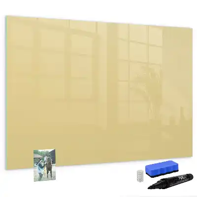 Magnetisch glazen schrijfbord voor notities en foto's crème