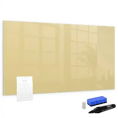 Magnetisch glazen schrijfbord voor notities en foto's crème