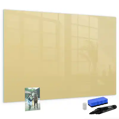 Magnetisch glazen schrijfbord voor notities en foto's crème