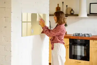 Magnetisch glazen schrijfbord voor notities en foto's crème