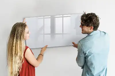Beschrijfbaar glazen magneetbord in de kleur off-white