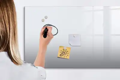 Beschrijfbaar glazen magneetbord in de kleur off-white