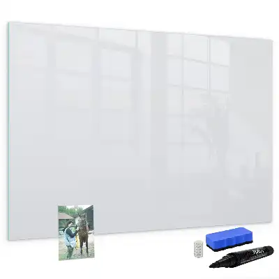 Beschrijfbaar glazen magneetbord in de kleur off-white