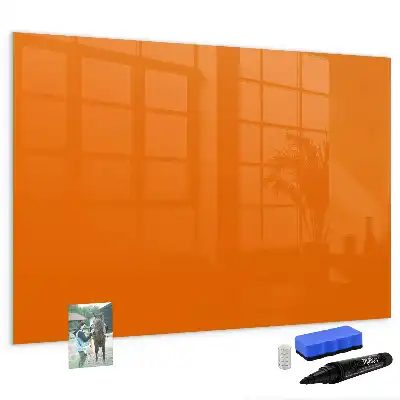 Magnetisch glazen schrijfbord voor notities en foto's oranje