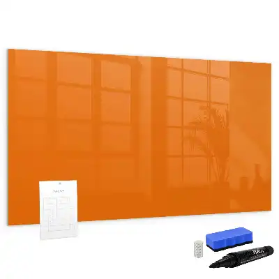 Magnetisch glazen schrijfbord voor notities en foto's oranje