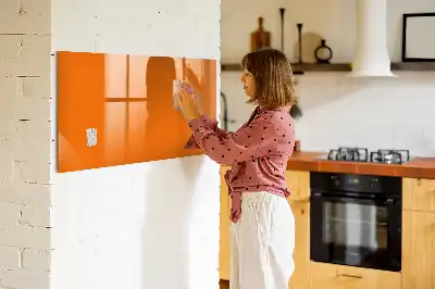 Magnetisch glazen schrijfbord voor notities en foto's oranje