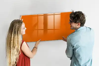 Magnetisch glazen schrijfbord voor notities en foto's oranje
