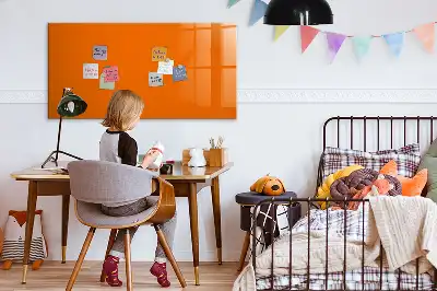 Magnetisch glazen schrijfbord voor notities en foto's oranje