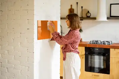 Magnetisch glazen schrijfbord voor notities en foto's oranje