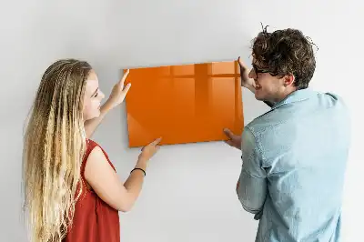Magnetisch glazen schrijfbord voor notities en foto's oranje