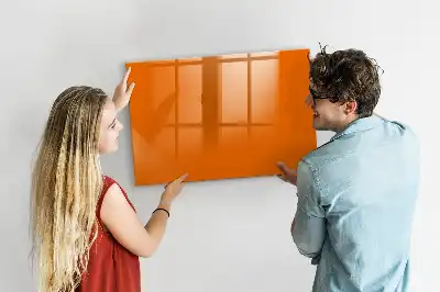 Magnetisch glazen schrijfbord voor notities en foto's oranje
