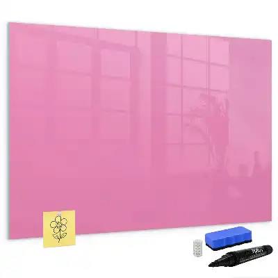 Beschrijfbaar glazen magneetbord in de kleur roze