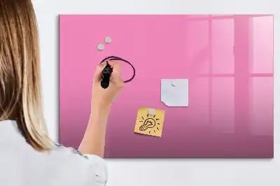 Beschrijfbaar glazen magneetbord in de kleur roze