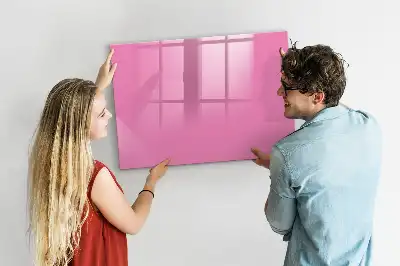 Beschrijfbaar glazen magneetbord in de kleur roze