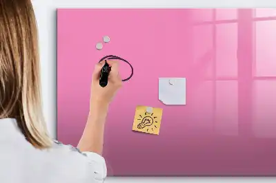 Beschrijfbaar glazen magneetbord in de kleur roze