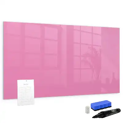 Beschrijfbaar glazen magneetbord in de kleur roze