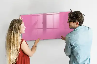 Beschrijfbaar glazen magneetbord in de kleur roze
