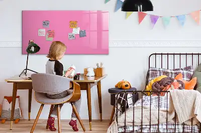 Beschrijfbaar glazen magneetbord in de kleur roze