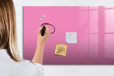Beschrijfbaar glazen magneetbord in de kleur roze