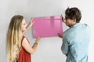 Beschrijfbaar glazen magneetbord in de kleur roze