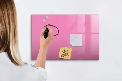 Beschrijfbaar glazen magneetbord in de kleur roze