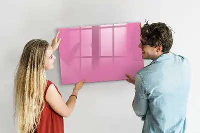 Beschrijfbaar glazen magneetbord in de kleur roze