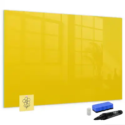 Magnetisch glazen schrijfbord voor notities en foto's lichtgeel