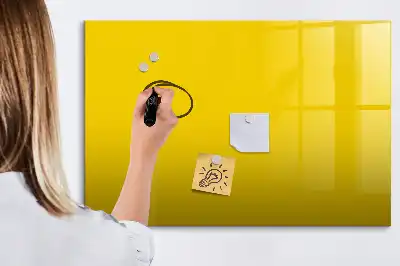 Magnetisch glazen schrijfbord voor notities en foto's lichtgeel