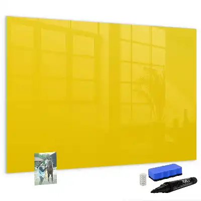 Magnetisch glazen schrijfbord voor notities en foto's lichtgeel