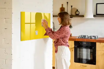 Magnetisch glazen schrijfbord voor notities en foto's lichtgeel
