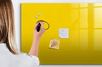 Magnetisch glazen schrijfbord voor notities en foto's lichtgeel