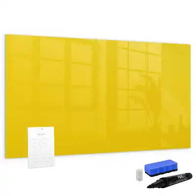Magnetisch glazen schrijfbord voor notities en foto's lichtgeel