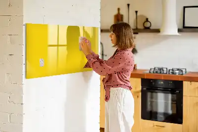 Magnetisch glazen schrijfbord voor notities en foto's lichtgeel