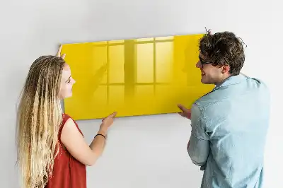 Magnetisch glazen schrijfbord voor notities en foto's lichtgeel