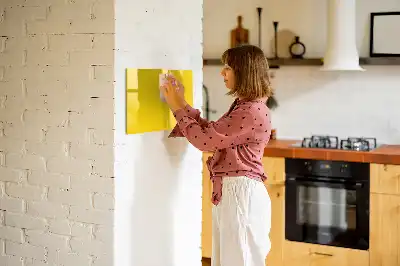 Magnetisch glazen schrijfbord voor notities en foto's lichtgeel