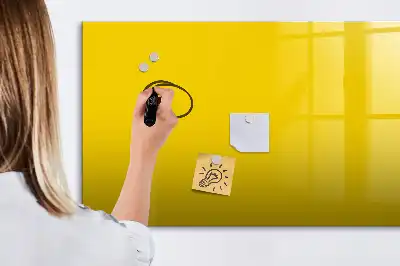 Magnetisch glazen schrijfbord voor notities en foto's lichtgeel