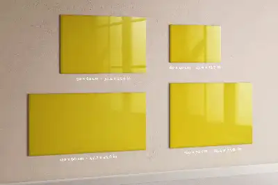 Magnetisch glazen schrijfbord voor notities en foto's lichtgeel