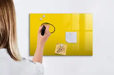 Magnetisch glazen schrijfbord voor notities en foto's lichtgeel