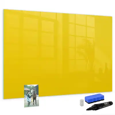 Magnetisch glazen schrijfbord voor notities en foto's lichtgeel