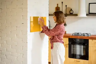 Beschrijfbaar glazen magneetbord in de kleur goudgeel
