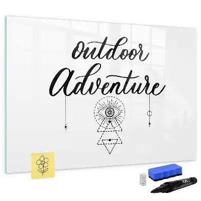 Beschrijfbaar glazen magneetbord met Buitenavontuur design