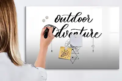Beschrijfbaar glazen magneetbord met Buitenavontuur design
